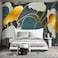 WXHFM Golden Botanical Leaf wallpeper Living Room Bedroom wall Mural 137x96Not Peel and Stick