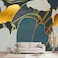 WXHFM Golden Botanical Leaf wallpeper Living Room Bedroom wall Mural 137x96Not Peel and Stick