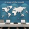 guangmu 3D DIY World Map Wall Decal Sticker Murals Map Wall Decor for Living Room Bedroom White M 120x60 cm