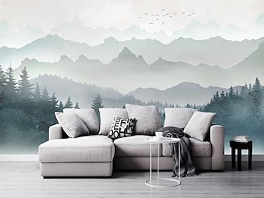 CliouarMountain Peaks Woods Bedroom Living Room Decoration Mural Wallpaper 182 x 122Not Peel and Stick