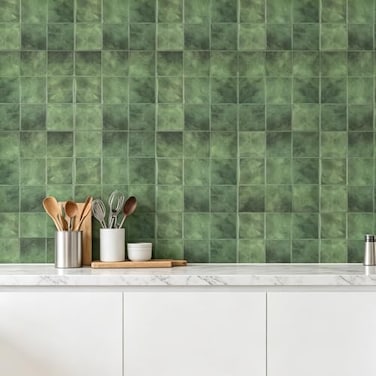 Miscasa Green Peel and Stick Backsplash Tile SelfAdhesive Faux Spanish Handmade Tile Stick for Kitchen Bathroom Living Room Fireplace Wall10Sheet