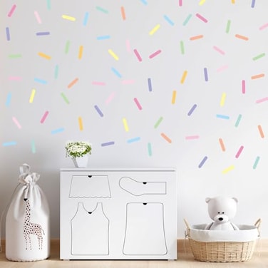 Bawusou 300 Pieces Confetti Wall Decals Removable Peel and Stick Sprinkle Wall Stickers Wallpaper for Kids Girls Room