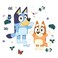 RoomMates Bluey and Bingo Character Blue Peel and Stick Wall Decals RMDM5560