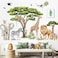 decalmile Large Safari Animals Tree Wall Stickers Jungle Animals Giraffe Elephant Lion Leopard Wall Decals Baby Nursery Kids Room Wall DecorXXL