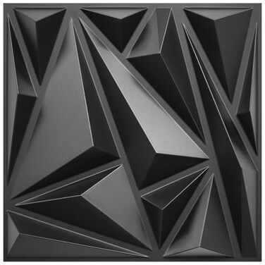 STICKGOO 33 Pack 3D Wall Panels for Interior Wall Decor Black Diamond Design Accent Wall Decor 12x12 Modern Wall Panels for Gaming Room Bedroom TV Background