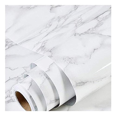 practicalWs Peel and Stick Marble Wallpaper 157 x 4724 Marble Contact Paper for Cabinets and Drawers White Gray Granite Self Adhesive Removable Kitchen Backsplash Vinyl Wall Paper