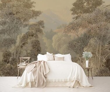 AFZEVEBTropical Jungle Wallpaper Landscape Tree wall murals for Bedroom 159x107Not Peel and Stick