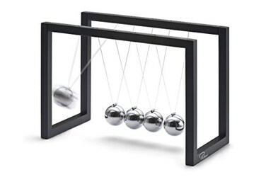 Philippi Ballance 193283 Newtons Cradle 16 x 8 x 115 cm PowderCoated Chrome Metal Black