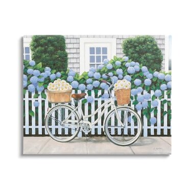 Stupell Industries Cape Cod Daisy Bike Canvas Art 20 x 16 Inches Easy to Hang and Sturdy Made in USA by Wild Apple Portfolio