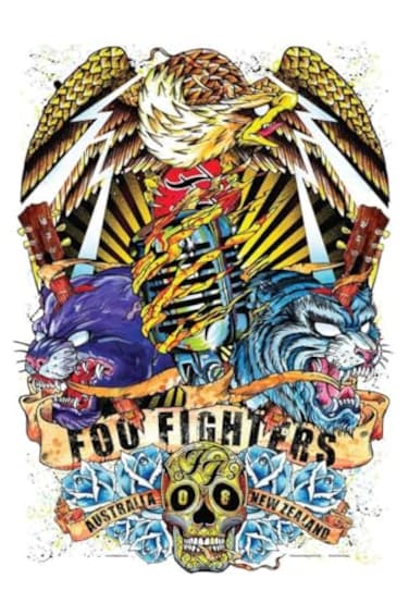 BUY ART FOR LESS Officially Licensed Foo Fighters Down Under Tour 24 x 36 Inch Music Art Poster Decorative Print Poster Paper Ready to Frame