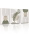 HesenDot 30x40CM Sage Green Boho Wall ArtFramed Canvas Bathroom Wall Art Pictures MidCentury Modern Wood Framed Abstract Prints for BedroomMinimalist Office Wall Decor 3Pack