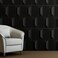 Art3dwallpanels PVC 3D Wall Panel for Interior Wall Dcor 197 x 197 Wall Decor PVC 3D Wall Panels 3D Textured Wall Panels Pack of 12 Tiles Black