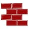 STICKGOO Peel and Stick Subway Tile Stick on Tiles Backsplash for Kitchen Bathroom in Red Pack of 10 Thicker Design