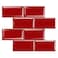 STICKGOO Peel and Stick Subway Tile Stick on Tiles Backsplash for Kitchen Bathroom in Red Pack of 10 Thicker Design