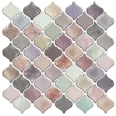 STICKGOO Pink Arabesque Peel and Stick Tile 12X12 SelfAdhesive Kitchen Backsplash Stick on Wall Tiles Pack of 10 Thicker Design