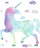 RoomMates RMK3845GM Galaxy Unicorn Peel and Stick Giant Wall Decal with Glitter