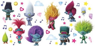 RoomMates DreamWorks Trolls 3 Band Together with Glitter Wall Decal RMK5435SCS