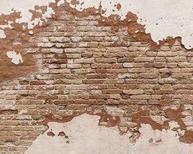 Wall Rogues WR50508 Distressed Brick Mural Orange Brown