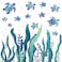 Tenare Sea Turtle Wall Decals 3D Ocean Grass Seaweed Stickers Under The Sea Wall Decals Decor Bubbles Peel and Stick Removable Vinyl Underwater Wall Sticker for Bathroom Bedroom Nursery Room Decoratio