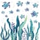 Tenare Sea Turtle Wall Decals 3D Ocean Grass Seaweed Stickers Under The Sea Wall Decals Decor Bubbles Peel and Stick Removable Vinyl Underwater Wall Sticker for Bathroom Bedroom Nursery Room Decoratio
