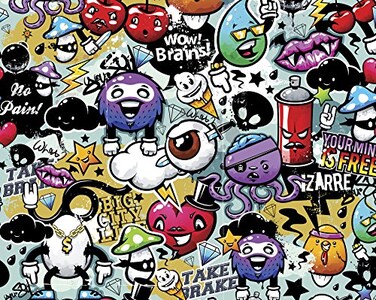 OhPopsi WALS0004 Graffiti Monster Wall Mural Multicolor