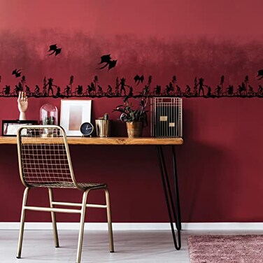 RoomMates RMK5144SCS Stranger Things Forest Scene Peel and Stick Wall Decals Black
