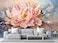 Wmjurel Pink Peony Background Oil Painting Floral Texture Mural Modern Wallpaper Large Wall Background PaintingNonselfAdhesive