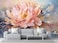Wmjurel Pink Peony Background Oil Painting Floral Texture Mural Modern Wallpaper Large Wall Background PaintingNonselfAdhesive
