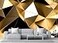 Wmjurel Golden 3D Geometric Lines Wallpaper for Large Background Wall murals for Sofa Background Wall TV Background WallNonselfAdhesive