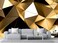 Wmjurel Golden 3D Geometric Lines Wallpaper for Large Background Wall murals for Sofa Background Wall TV Background WallNonselfAdhesive