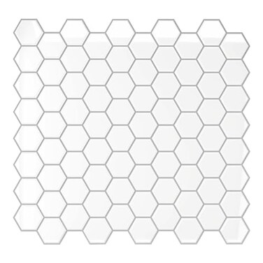 VEELIKE White Hexagon Peel and Stick Backsplash Tile 6Sheets Stick on Backsplash for Kitchen White Wall Tile Stickers for Bathroom Waterproof Adhesive Backsplash Tiles for Wall Laundry Room 12x12