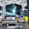 FLFK 3D Spaceship Peel and Stick Wall Murals 118x787Universe Outer Space SelfAdhesive Wallpaper Large Poster Science Explore Station Painting Sticker for Kids Bedroom Decor