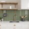 VEELIKE Olive Green Peel and Stick Tile Backsplash Herringbone Peel and Stick Backsplash for Kitchen Bathroom Walls 6 Sheets Green Peel and Stick Tile Waterproof Stick on Backsplash Tiles 12x12