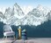 YQWDMX Forest Snow Mountain Peaks Blue Sky Wallpaper Bedroom Living Room XT09 M 140 x 91