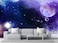 Wmjurel Blue and Purple Starry Sky Wallpaper Full Moon and Stars Shining Mural Large Wall Background MuralNonselfAdhesive
