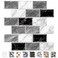 URCOLOR 10Sheet Peel and Stick Backsplash Tile Sticker for Kitchen12x12 Self Adhesive Subway Wall Tiles Stick on Back Splashes for Bathroom White Gray Black White Marble Design