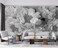 YQWDMX Gray Flower Bedroom Wallpaper Mural Not Peel and Stick