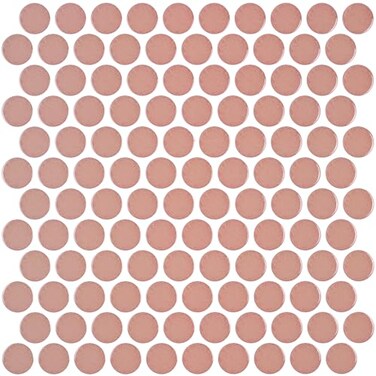 CHIHUT 16 Sheets 12x12 Pink Penny Round Peel and Stick Backsplash Tiles Thick Waterproof Self Adhesive Stick on Backsplash for Bathroom Kitchen Removable Renter Friendly Wall Tiles for Living Room