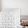 Circloophs 30 Pcs 3D Wall Panels White Brick Printable 3D Wallpaper Stick and Peel Self Adhesive Waterproof Foam Faux Brick Paneling for Bedroom Bathroom Kitchen Fireplace 2906 sq feet Coverage