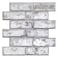 COMSTICKC 3D Faux Brick Wall Panel Peel and Stick 10 Pcs of 12X12 Not Real Brick Small Size UltraLight PVC Fake Brick Wall Stickers Decorative Tiles Backsplash Retro Gray White Paintable