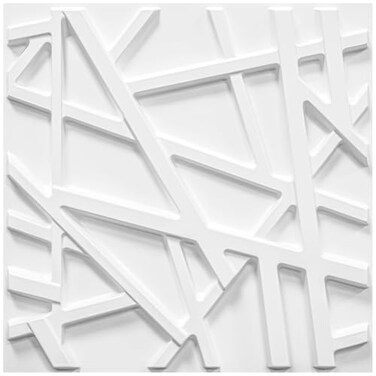 LEVOWAY 33 Pack 3D Wall Panels for Interior Wall Decor 12x12 White Accent Textured Wall Panels Wall Covering Panles for Living Room Gaming Room TV Background Cover 32 SqFt