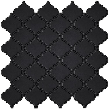 WalDecoo Arabesque Peel and Stick Backsplash for Kitchen Matte Black 3D SelfAdhesive Kitchen Backsplash Premium Stick on Backsplash for Bathroom 10Tiles 1212