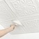Dureidos Ceiling Tiles Ceiling Tiles Peel and Stick Foam 16 Pcs Covered 21 SqFt 3D Wall Panels Peel and Stick Easy to Use and Cut for Ceiling and Interior Wall Decor Plain White138 x 138 inch