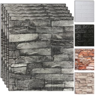 SYYKDEF 10PCS 3D Wall Panels Peel and Stick Foam SelfAdhesive Decorative 3D Brick Wallpaper Wall Covering Faux Stone Wall Panel Foam Brick for Living Room Kitchen Bathroom