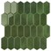 WalDecoo Peel and Stick Tile for Kitchen Thicker Design 3D Self Adhesive Long Hexagon Wall Tile Backsplash Green 10Sheet 12x12 Stick on Tiles Peel and Stick Wall Tiles for Kitchen