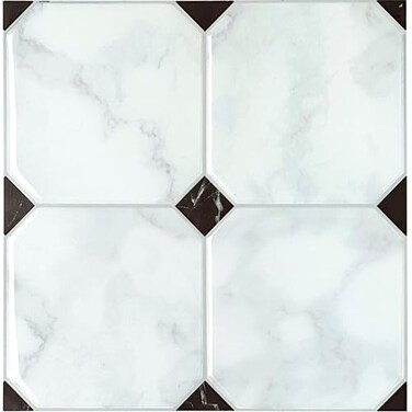 SMART TILES Peel and Stick Backsplash 5 Sheets of 775 x 775 3D Adhesive Peel and Stick Tile Backsplash for Kitchen Bathroom Wall Tile Checkered