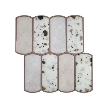 Mosaicowall Terrazzo Peel and Stick Tile Backsplash 11941212Stick on Backsplash for Kitchen Self Adhesive Tile for Kitchen Backsplash and Bathroom10 Sheets Beige