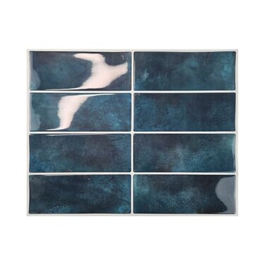 DAGOU Peel and Stick Backsplash 3D Wall TilesSelfAdhesiveOil ProofWaterproof Removable Wall Panels for Kitchen BathroomModern Design Easy Install 107ft12x9 inch14 Pack Blue