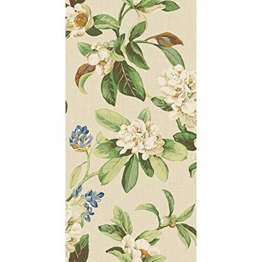 RoomMates Waverly RMK11884RL Live Artfully Peel and Stick Wallpaper 18 in x 1886 ft Easy Application No Sticky Residue Beige and Green Roll