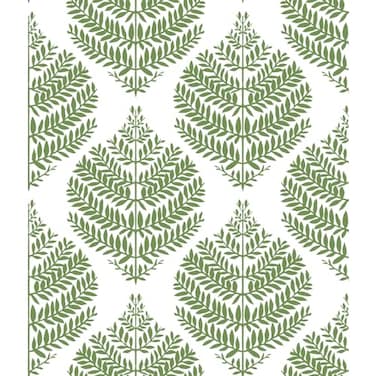 RoomMates RMK11513WP Hygge Fern Damask Green Peel and Stick Wallpaper